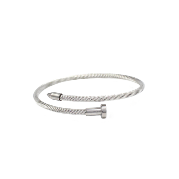 Bracelete Com Design De Prego Em Aço Inox PVD Prata