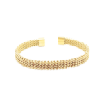 Bracelete Com Mini Design Trançado Em Aço Inox PVD Dourado