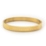 Bracelete Com Numerais Romanos Texturizado Em Aço Inox PVD Dourado