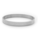 Bracelete Com Numerais Romanos Texturizado Em Aço Inox PVD Prata