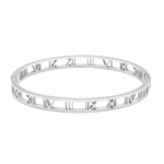 Bracelete de Números Romanos Vazados em Aço Inox Prateado