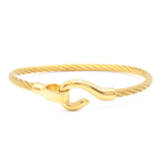 Bracelete Trançado Com Fecho Anzol Aço Inox Com Revestimento PVD Dourado