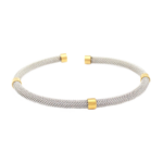 Bracelete Rígido Texturizado Detalhes Lisos Em Aço Inox Com Revestimento PVD Misto
