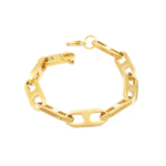 Pulseira De Elos Vazados Em Aço Inox Com Revestimento PVD Dourado