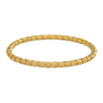 Bracelete Rígido Com Detalhe Trançado Em Aço Inox Com Revestimento PVD Dourado