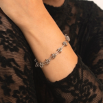 Pulseira Feminina em Aço Inox Nozinhos Entre os Elos com Acabamento PVD
