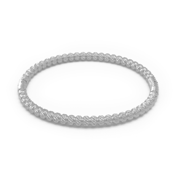 Bracelete Feminino Torcido Em Aço Inox PVD Prata
