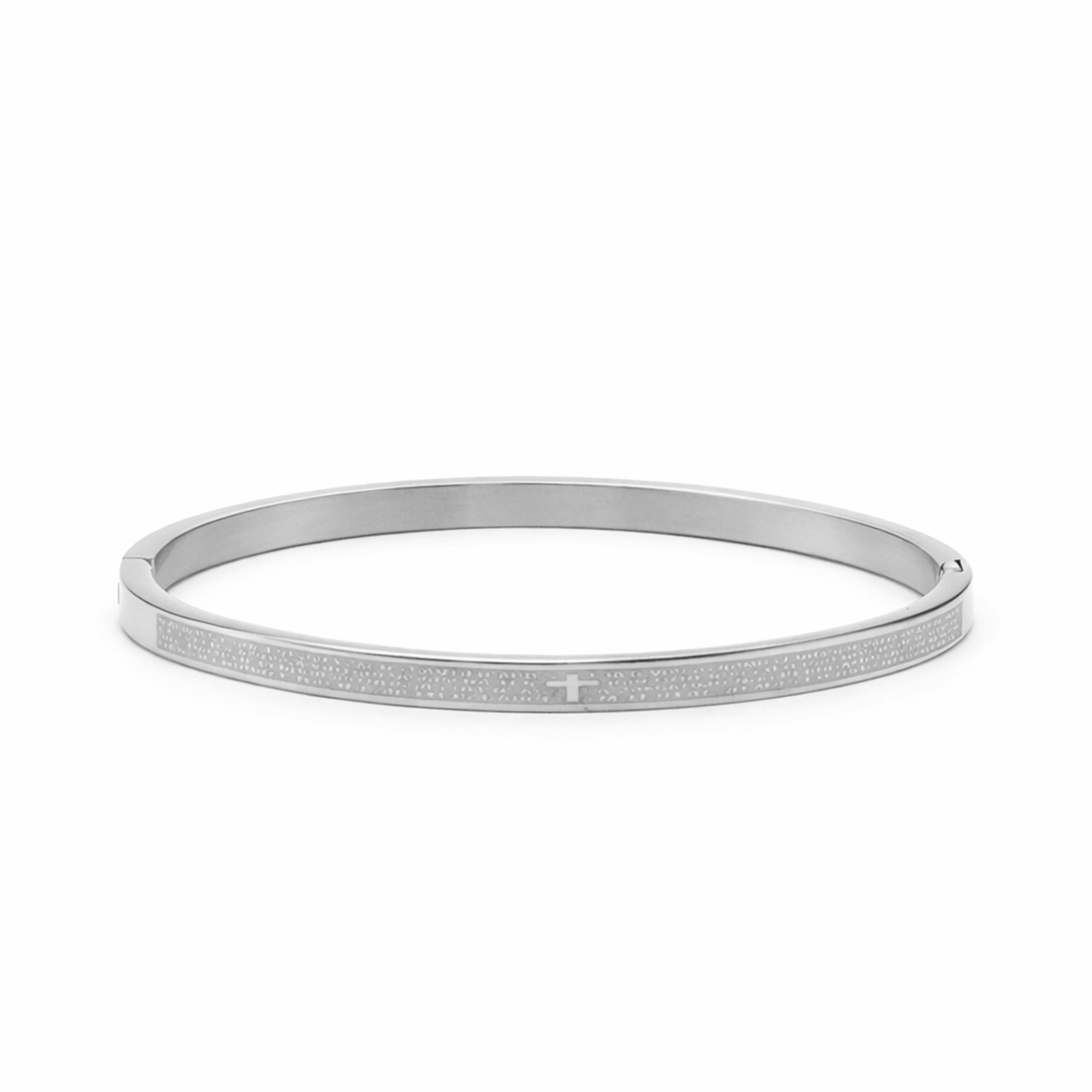 PA202-1 Bracelete com Oração do Pai Nosso Aço Inox - Imagem 1