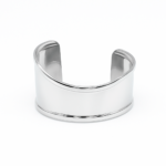Bracelete Feminino Orgânico Curva Grande em Aço Inox Dourado e Prata
