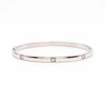 Bracelete Feminino Cravejado com Pedras de Zircônia em Aço Inox Prata