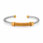 Bracelete Feminino em Aço Inox Brilha Trama com Acabamento PVD