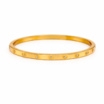 Bracelete com Corações em Aço Inox Dourado e Prata