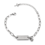 Pulseira Com Elo Cartier E Oração Pai Nosso Aço inox Fé E Elegância Em Cada Detalhe