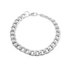 Pulseira Masculina 21 Cm Elo Figaro Grossa Aço Inox Prata