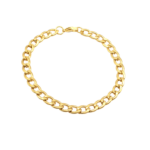 Pulseira Masculina 20 Cm Elo Grumet Aço Inox Dourado