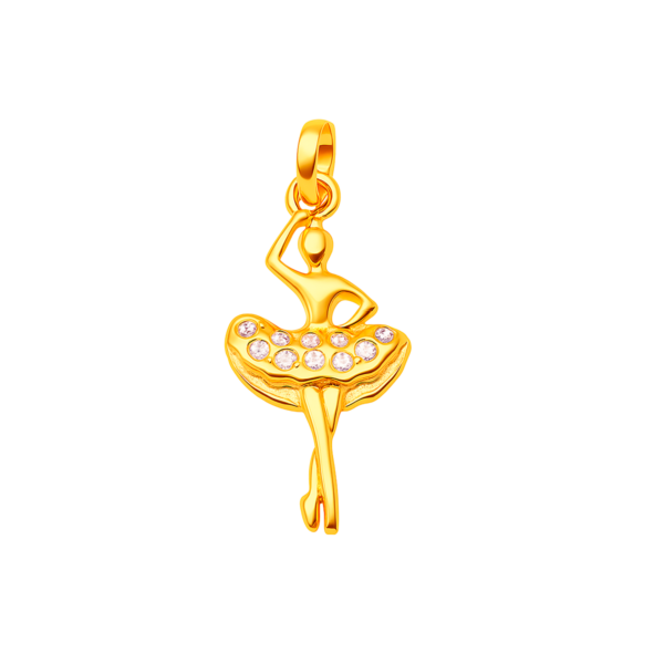 Pingente Bailarina Pequeno Banhado a Ouro
