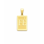 Pingente Fé Quadrado 2x1,5cm em Aço Inox Dourado e Prateado