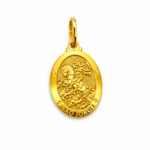 Pingente São Jorge com Escrita São Jorge e Estrelas 2,3cm Banhado a Ouro