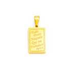 Pingente “Tudo Posso Naquele Que Me Fortalece” 1,5 × 1,0 Cm Aço Inox Dourado