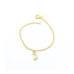 Pulseira com Mão Cravejada 15 cm Banhado a Ouro e Ródio