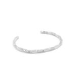 Bracelete Rígido Torcido Elegância Moderna Banhado A Ródio