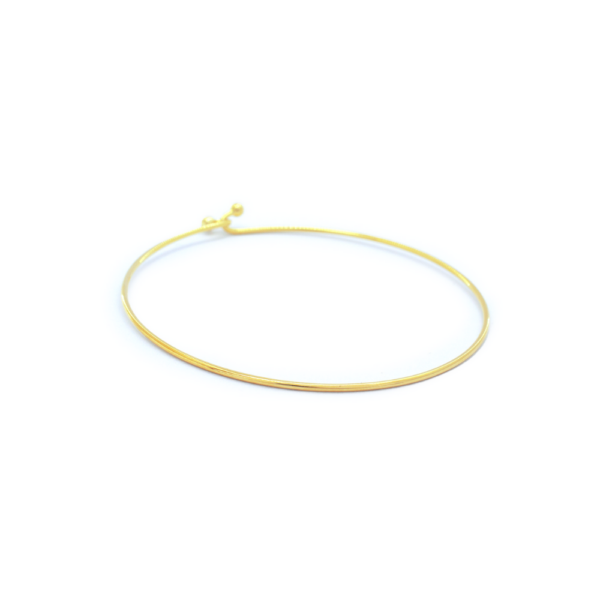 Bracelete Liso Rígido Banhado A Ouro Design Minimalista E Elegante