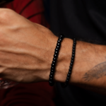Pulseira De Hematita Com Esferas Pretas Estilo Moderno E Energia De Proteção