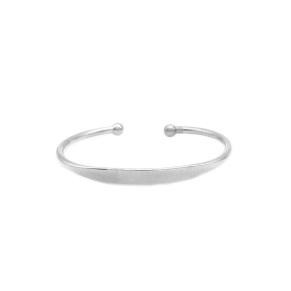 Bracelete Feminino Liso Minimalista Em Aço Inox PVD Prata