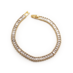 Pulseira Riviera Cravejada Em Zircônias Cristal Banhada A Ouro