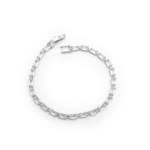 Pulseira Navete Com Zircônias Cristal Delicadas Cravejada Banhada A Ródio