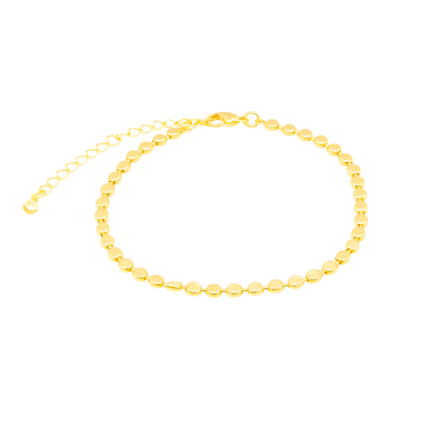 Pulseira Discos Chapados 17 cm Banhada a Ouro