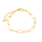 Pulseira Feminina Elos Retangulares 17 cm Banhada a Ouro