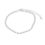 Pulseira Feminina Elos Ovais 17 cm Banhada a Ródio
