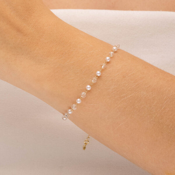 Pulseira De Pérolas Delicadas Banhada A Ouro