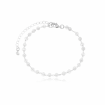 Pulseira De Pérolas Delicadas Banhada A Ródio