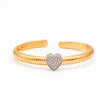 Bracelete Feminino Brilha Onda Banhado a Ouro