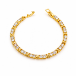 Pulseira Riviera com Intervalo em X Banhado a Ouro e Ródio