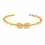Bracelete com Símbolo do Infinito em Zircônia Banhado a Ouro e Ródio