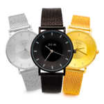 Ekim Prisma Feminino Malha Milanesa Relógio Minimalista Quartz Japonês